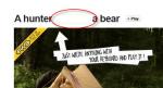Интерактивная реклама: охотник стреляет в медведя