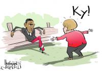 Один из снимков с саммита G7 в Баварии вызвал бурную реакцию интернет-сообщества: люди по всему миру гадают, чем занимаются изображенные на снимке Ангела Меркель и Барак Обама.