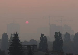 Киевлянам рекомендовали одеть повязки из ВАТЫ в связи с массивным задымлением города