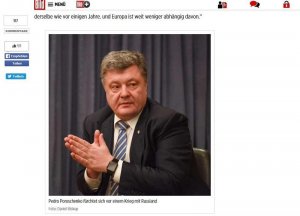 ["Мало ли в Бразилии педров?"] Немецкое издание Bild опубликовало фото президента Украины Петра Порошенко с ошибкой в подписи. Украинский президент фигурировал в издании под именем «Педро Порошенко»