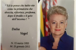 На выставке компаний ритуальных услуг в Италии - портрет Грибаускайте