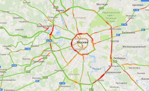 Пробки внутри Садового кольца Москвы достигли максимума за последние три года