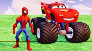 Cars 3 Fabulous Monster Ligtning McQueen Spiderman and Police Car