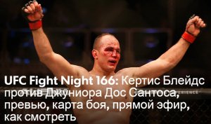 ПРЯМАЯ ТРАНСЛЯЦИЯ UFC — fight night 166: Кертис Блейдс vs Дос Сантос смотреть онлайн бои UFC Fight Night 166