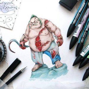 Мясной крюк на кончике карандаша. Рисуем Пуджа из Dota 2
