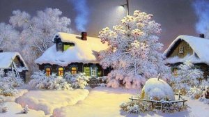 Тишина, снег и луна. Как нарисовать деревенскую зимнюю ночь за один вечер